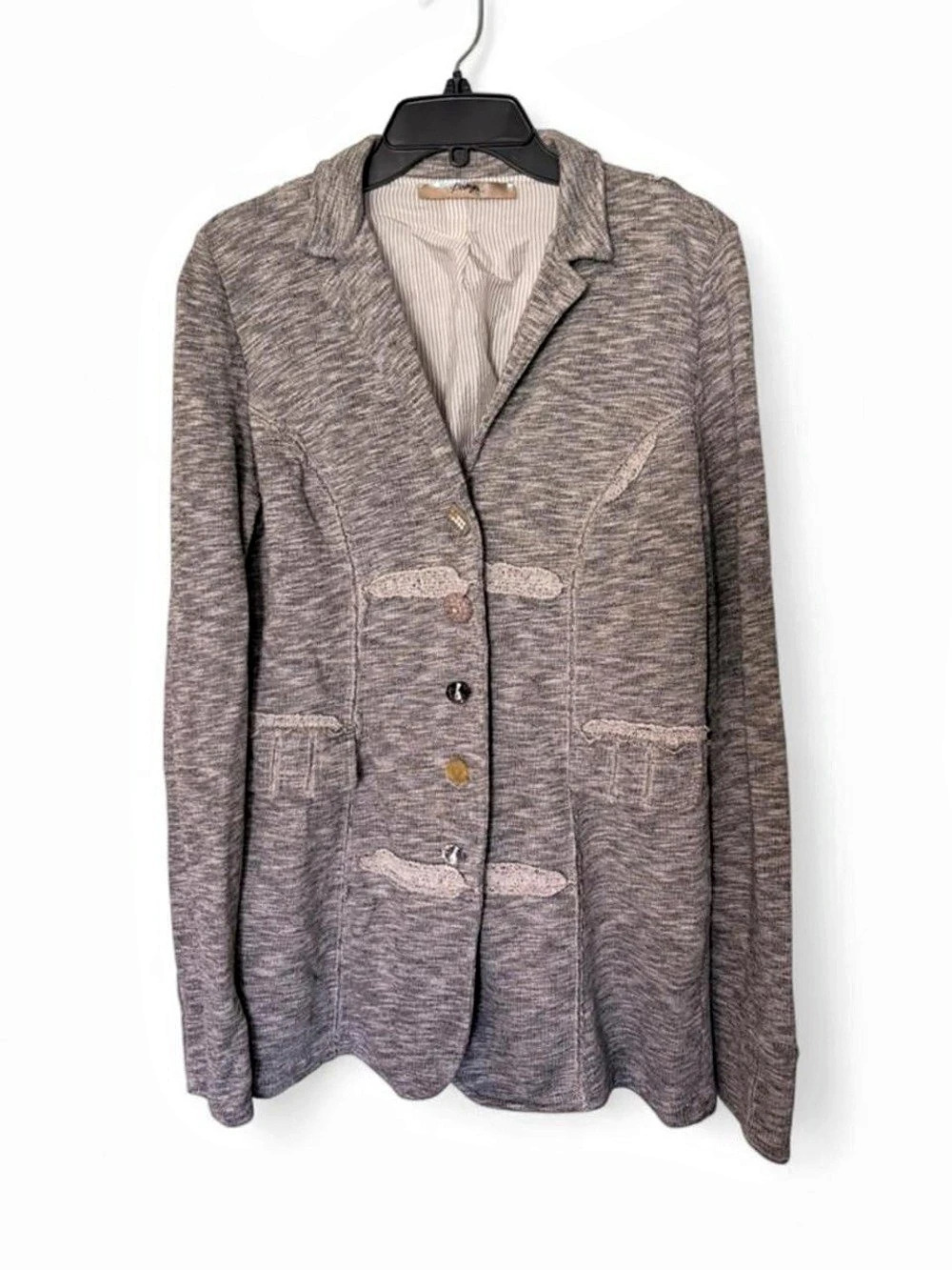 Bottega Elisa Cavaletti Women's Blazer Gray L Bohemian Grunge Gothic Steam Punk